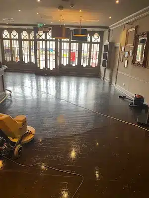 Professional wood floor cleaning Bristol Hippodrome by Aura Floor Care