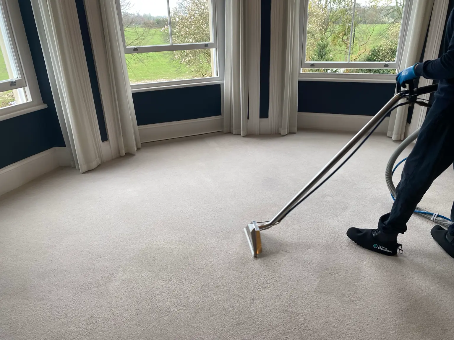 Professional carpet cleaning in a Bristol home by Aura Floor Care